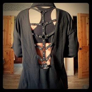 Forever 21 open back button up bondage style L